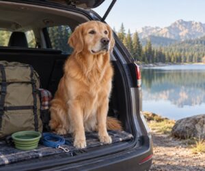 how to travel to a lake with a dog