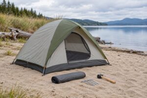 how to set up a tent on sand or soft ground