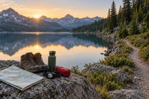 how to hike safely around a lake