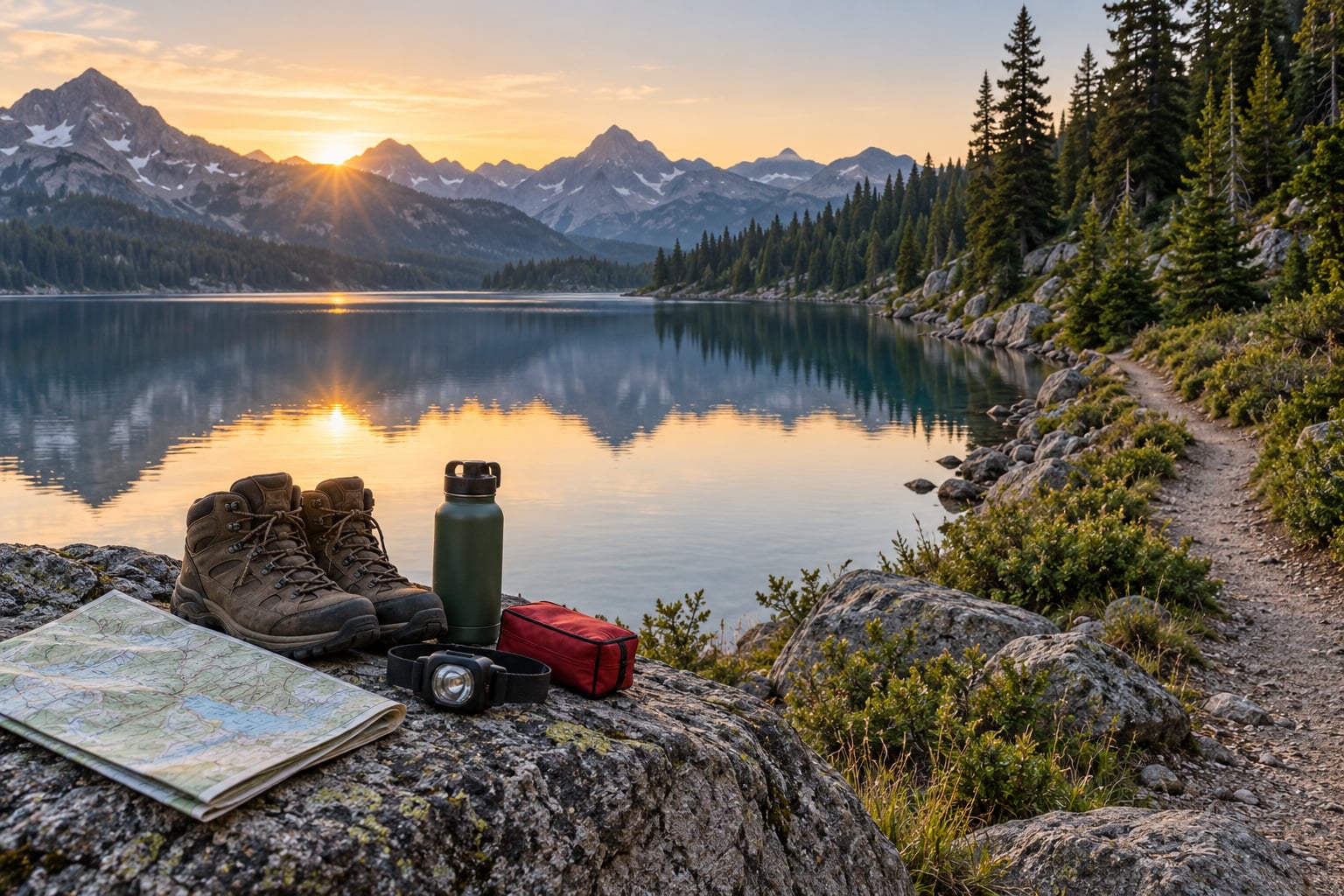 how to hike safely around a lake