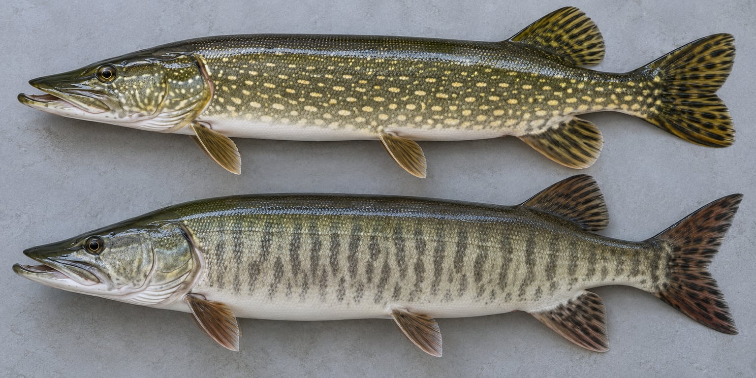 how to identify a northern pike vs muskie