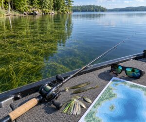 how to fish weed beds in a lake