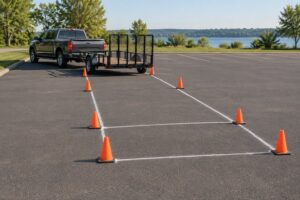 how to practice backing up a trailer
