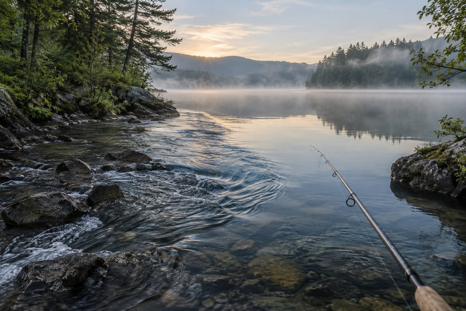 how to fish a lake inlet and outlet