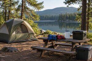 how to camp with toddlers at a lake