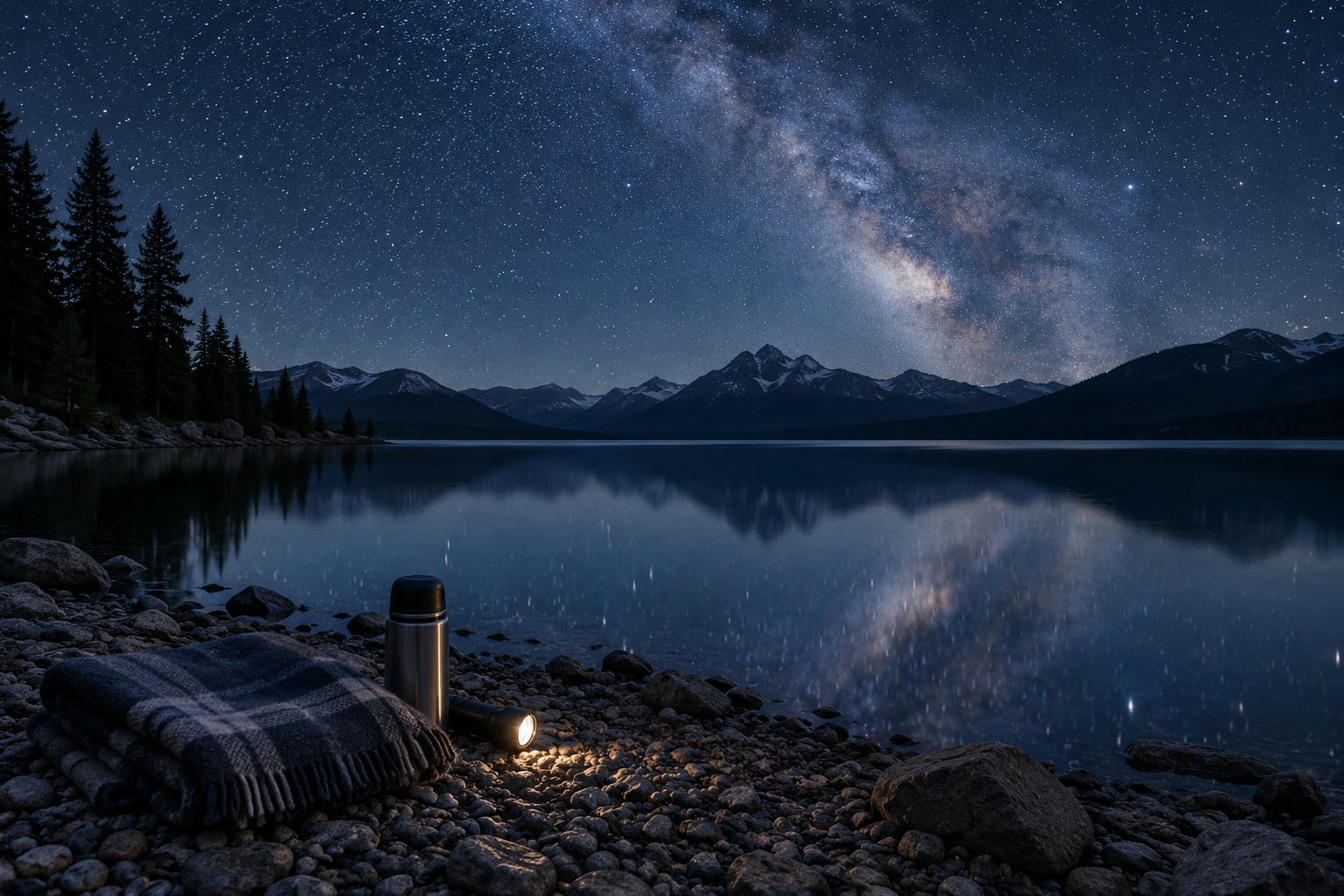 how to stargaze at a lake without gear