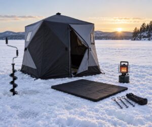 how to set up an ice shelter