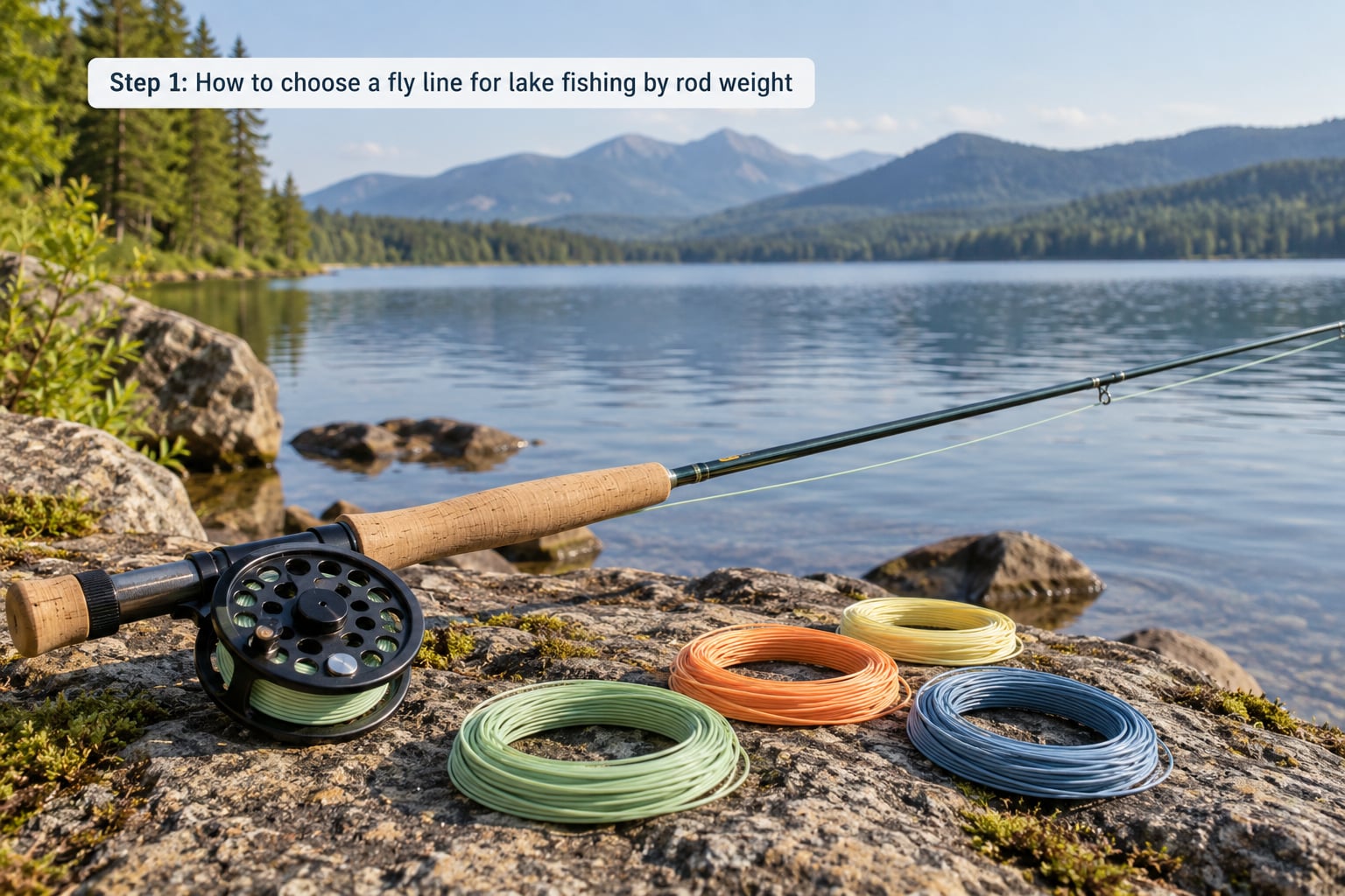 Step 1: How to choose a fly line for lake fishing by rod weight