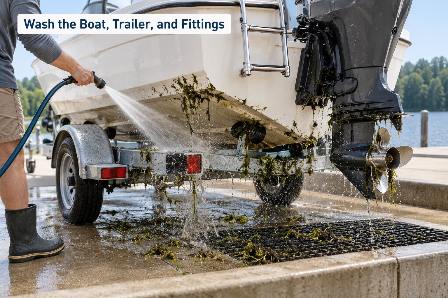 Wash the Boat, Trailer, and Fittings