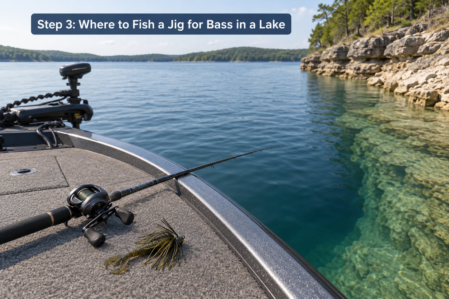 Step 3: Where to Fish a Jig for Bass in a Lake