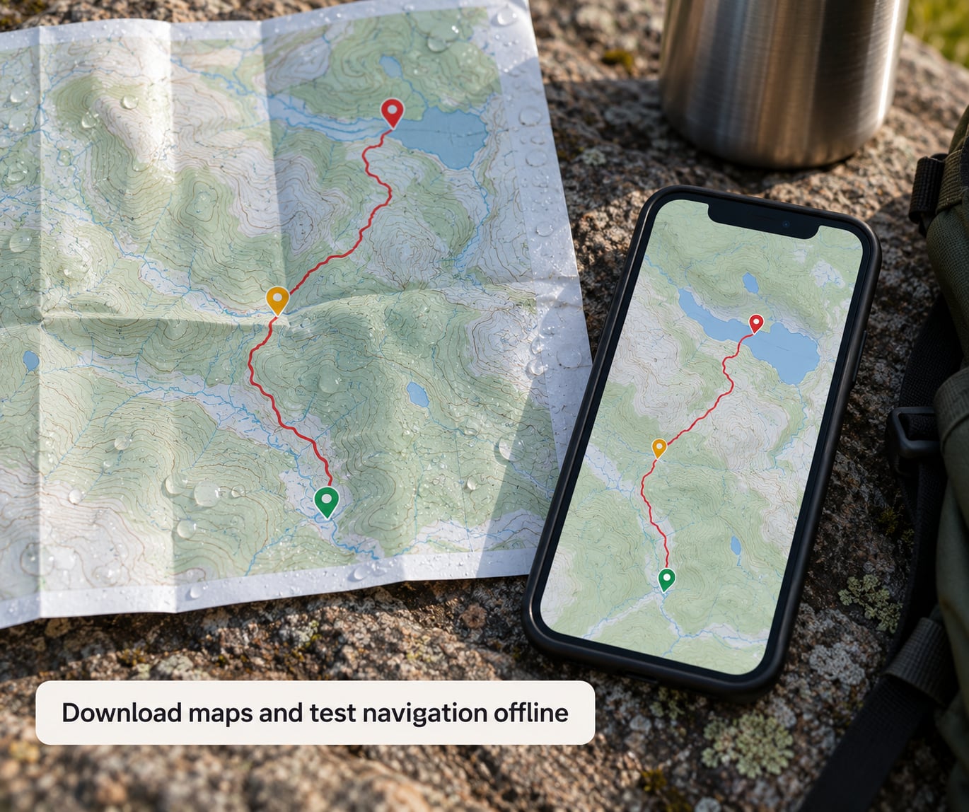 Download maps and test navigation offline