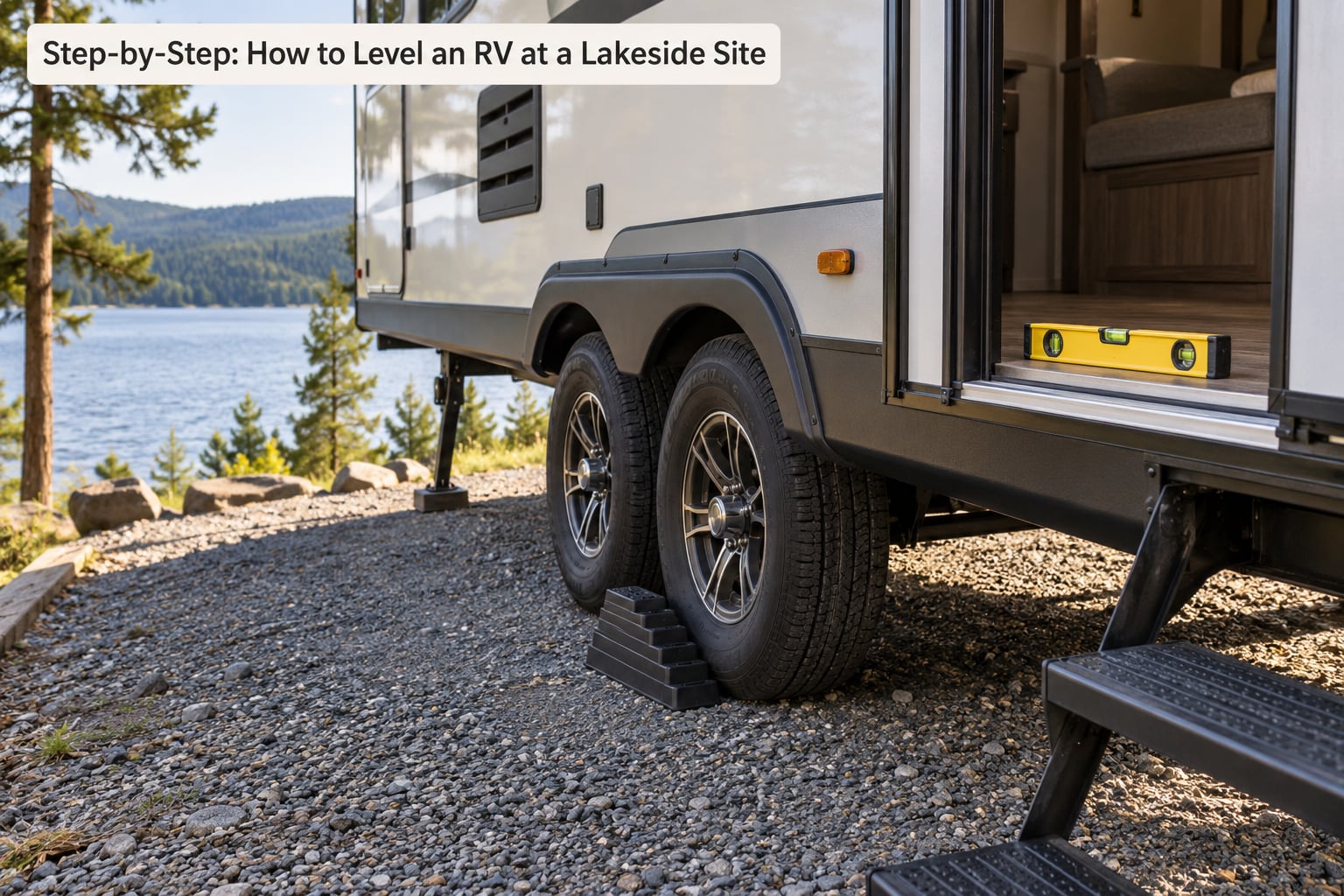 Step-by-Step: How to Level an RV at a Lakeside Site