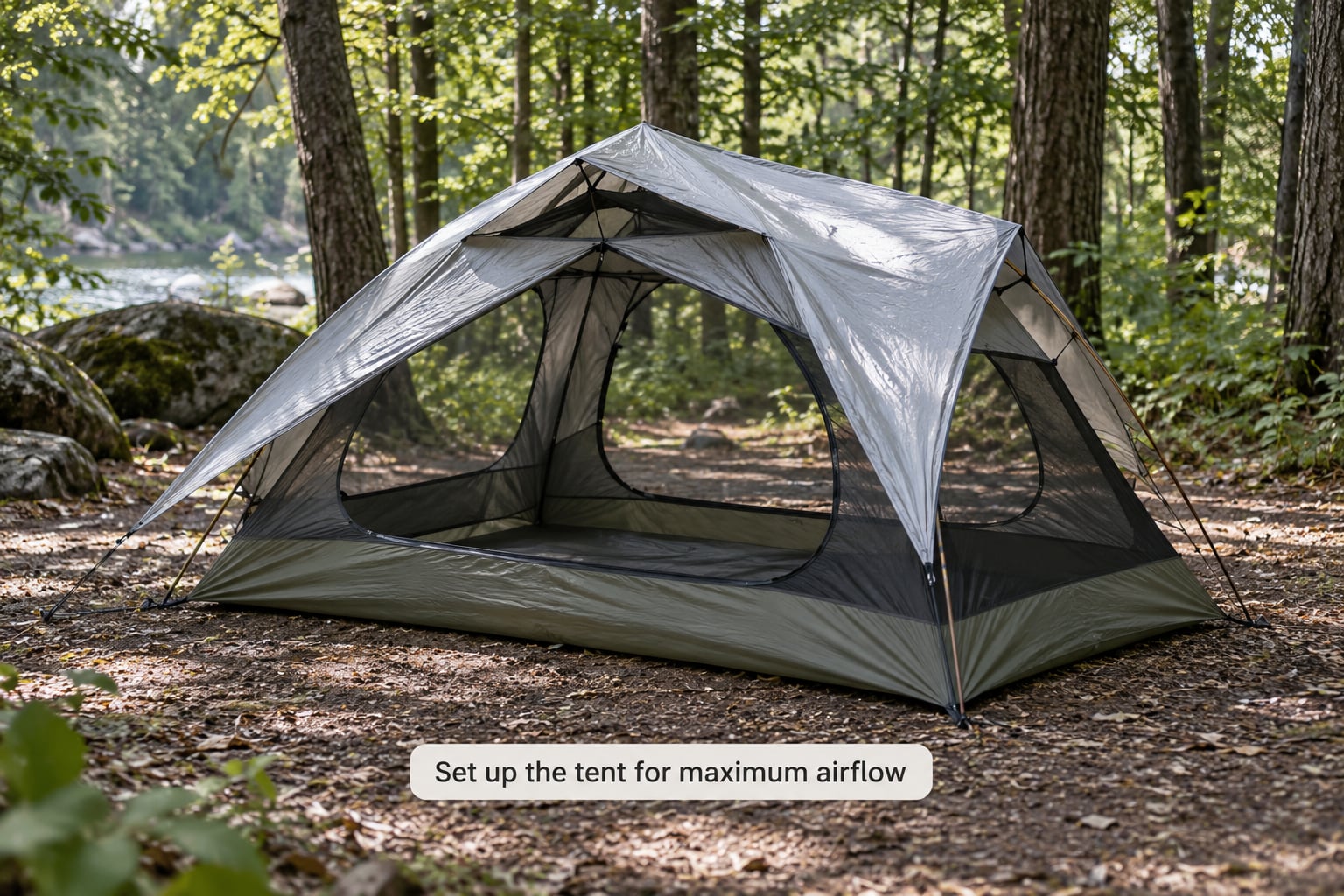 Set up the tent for maximum airflow